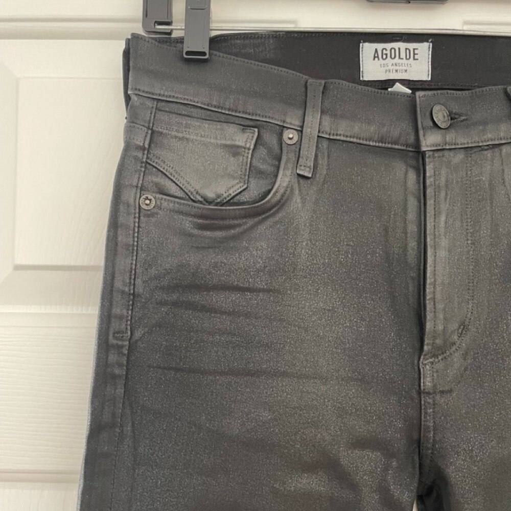 Agolde Waxed Black Jeans Size 28